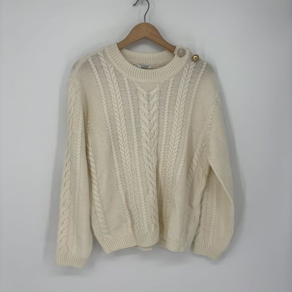 Reiss Libby Cable Knit Cream Sweater